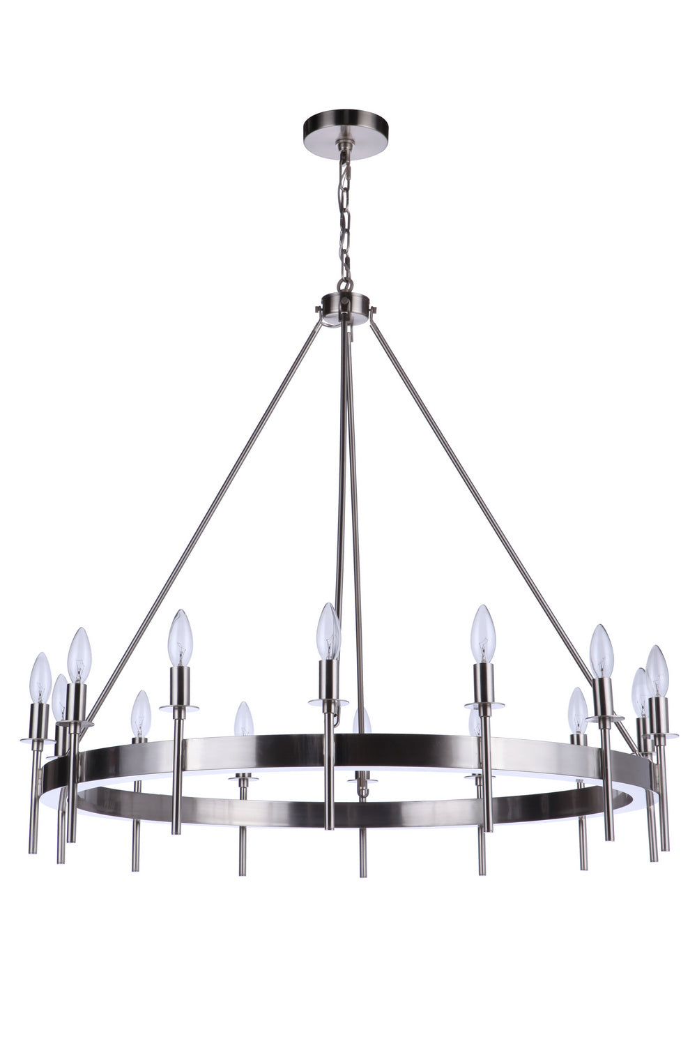 Larrson 14 Light Chandelier in Brushed Polished Nickel - available from The Lighting Shoppe, trusted by Canadian homeowners