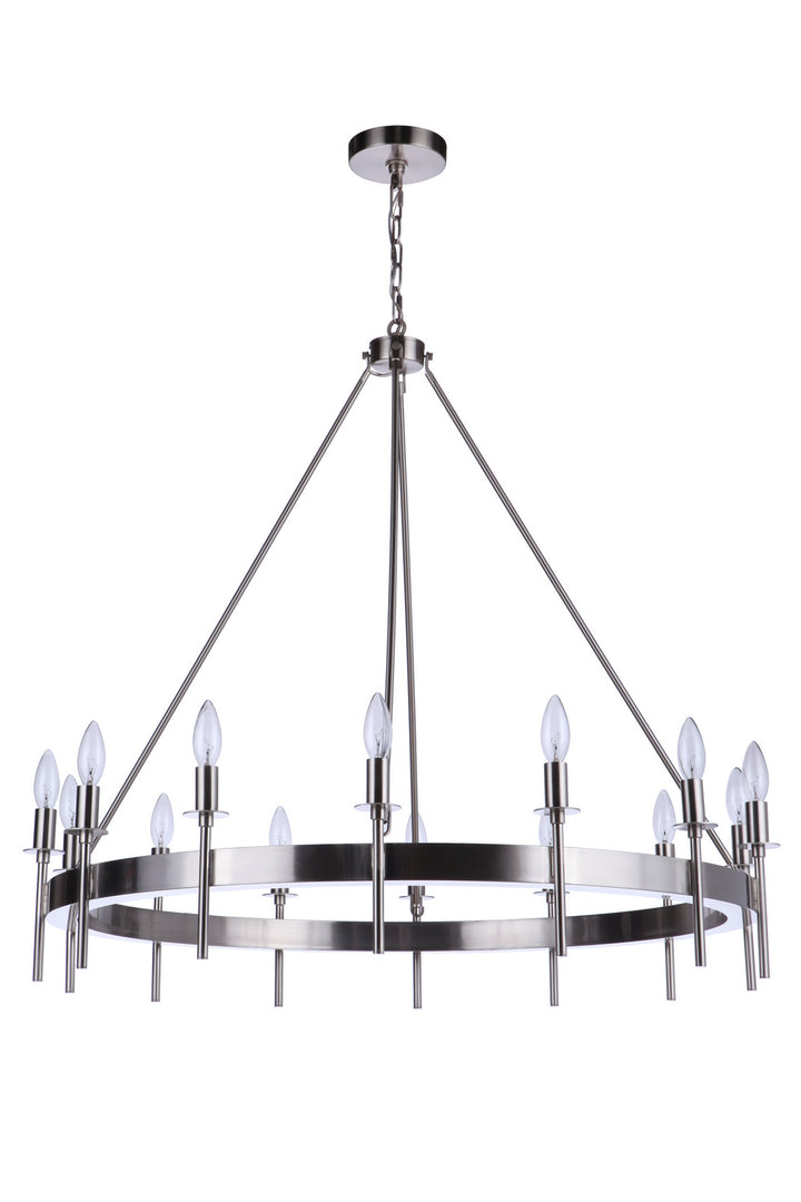 Larrson 14 Light Chandelier in Brushed Polished Nickel - available from The Lighting Shoppe, trusted by Canadian homeowners