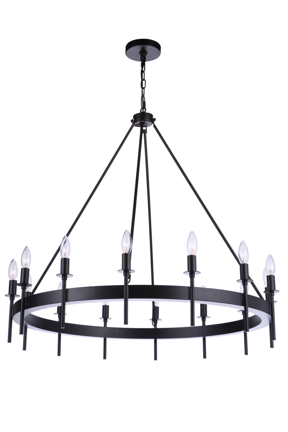 Larrson 14 Light Chandelier in Flat Black - available from The Lighting Shoppe, trusted by Canadian homeowners