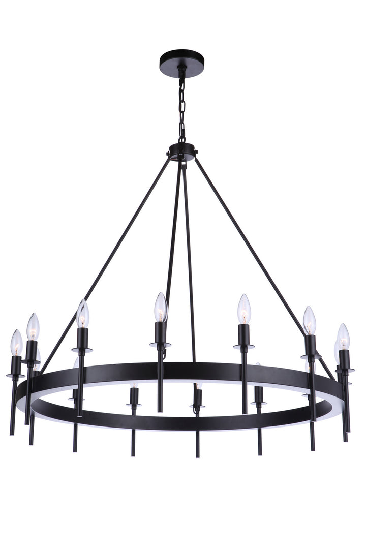 Larrson 14 Light Chandelier in Flat Black - available from The Lighting Shoppe, trusted by Canadian homeowners