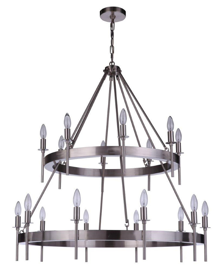 Larrson 18 Light Chandelier in Brushed Polished Nickel - available from The Lighting Shoppe, trusted by Canadian homeowners