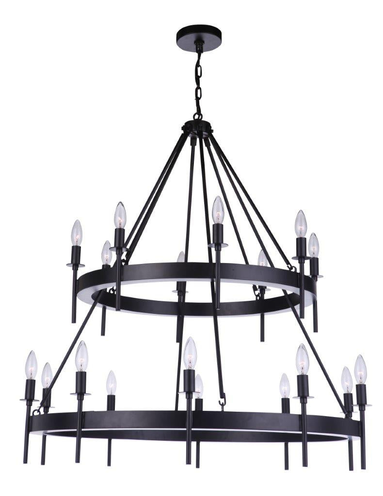 Larrson 18 Light Chandelier in Flat Black - available from The Lighting Shoppe, trusted by Canadian homeowners