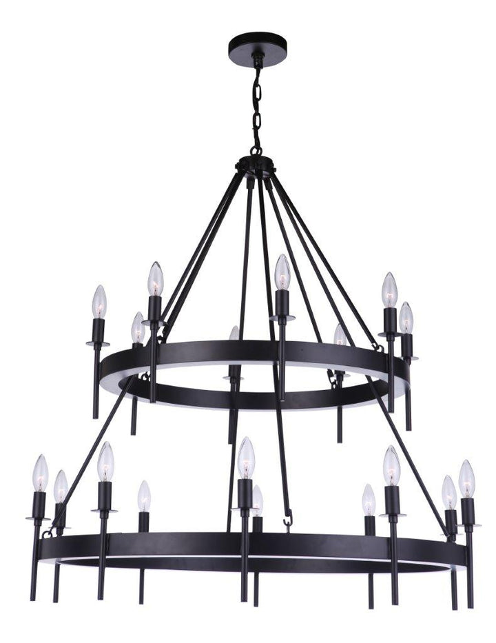 Larrson 18 Light Chandelier in Flat Black - available from The Lighting Shoppe, trusted by Canadian homeowners