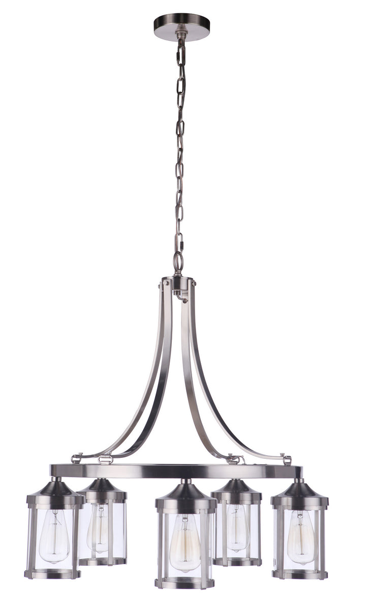 Elliot Five Light Chandelier in Brushed Polished Nickel - available from The Lighting Shoppe, trusted by Canadian homeowners