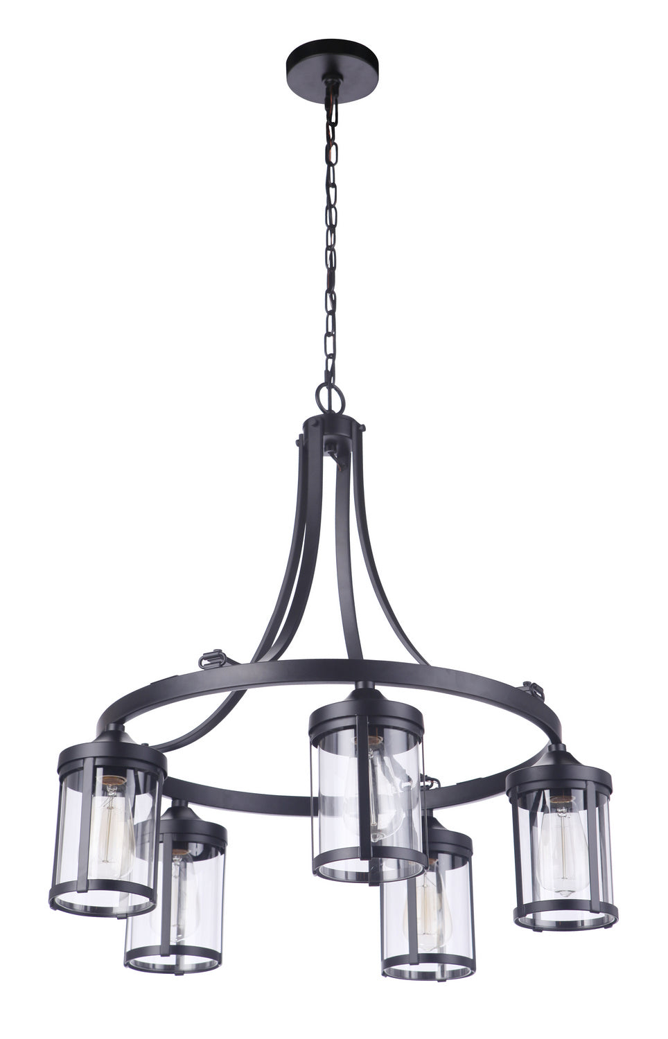 Elliot Five Light Chandelier in Flat Black - available from The Lighting Shoppe, trusted by Canadian homeowners