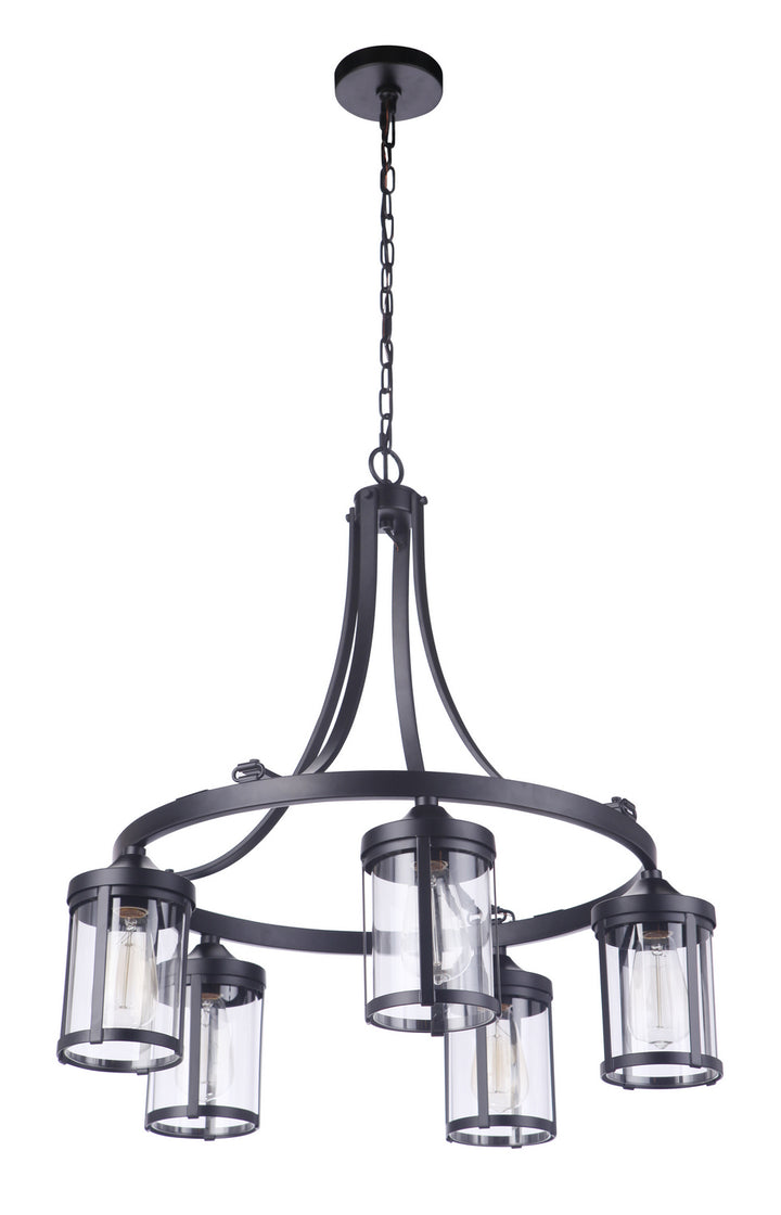 Elliot Five Light Chandelier in Flat Black - available from The Lighting Shoppe, trusted by Canadian homeowners