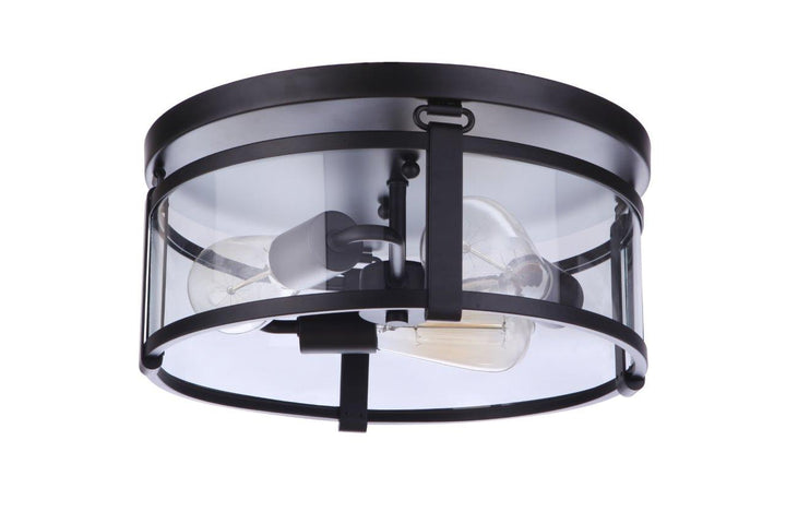 Elliot Three Light Flushmount in Flat Black - available from The Lighting Shoppe, trusted by Canadian homeowners