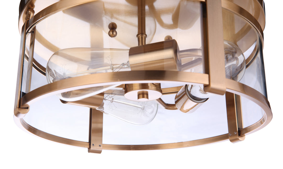 Craftmade Canada - 55383-SB - Three Light Flushmount - Elliot - Satin Brass