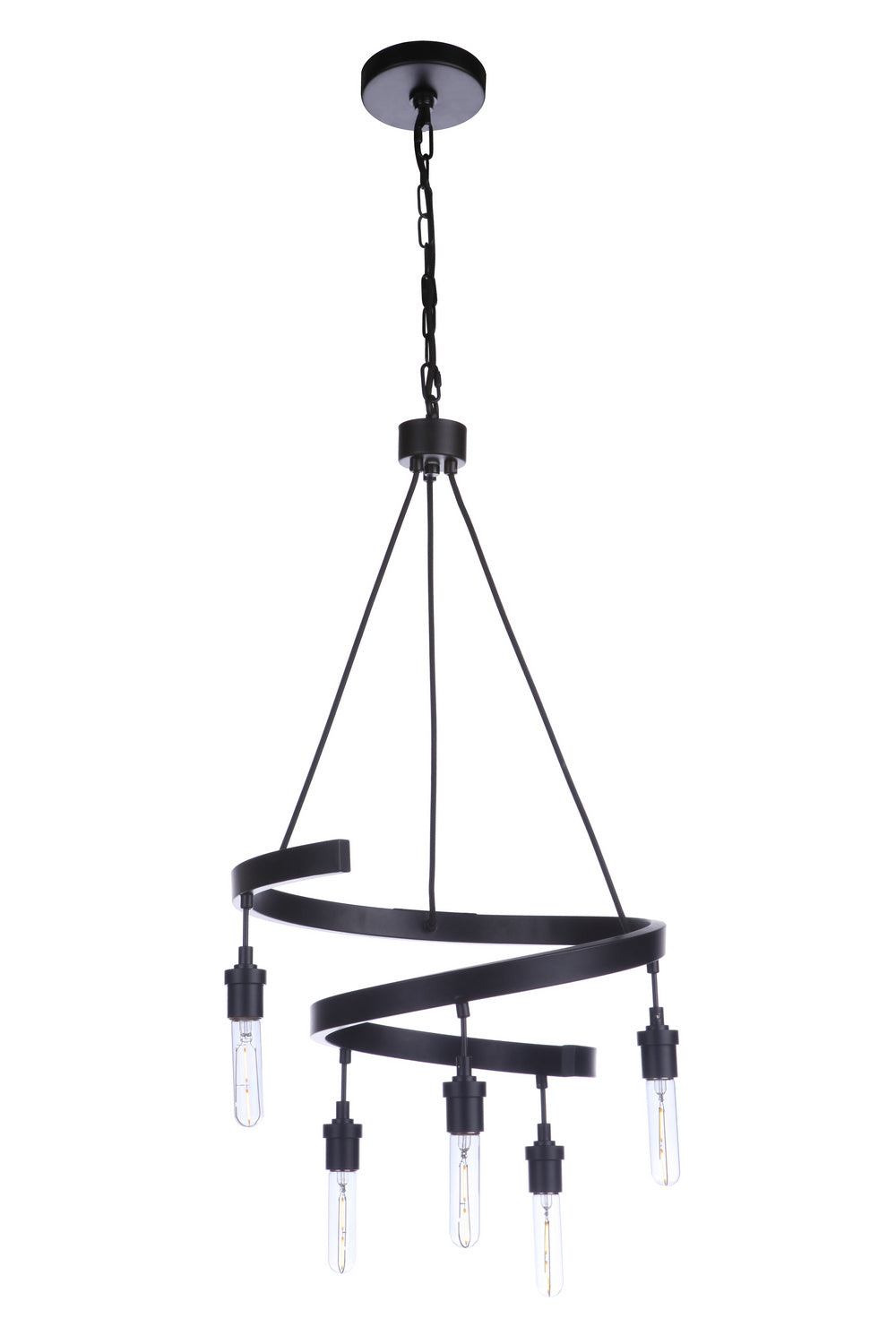 Tranquil Five Light Chandelier in Flat Black - available from The Lighting Shoppe, trusted by Canadian homeowners