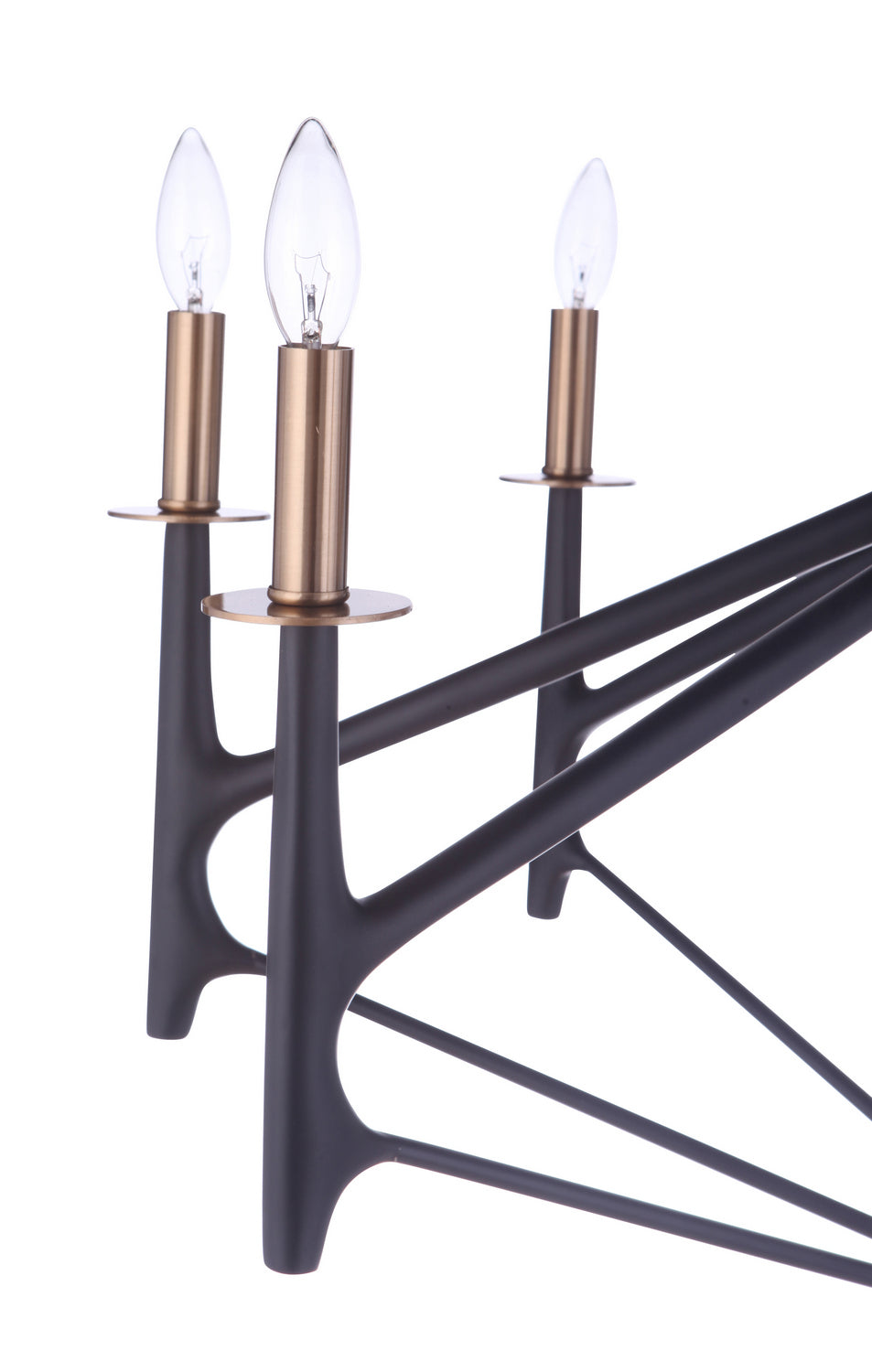 Craftmade Canada - 55510-FBSB - Ten Light Chandelier - The Reserve - Flat Black/Satin Brass