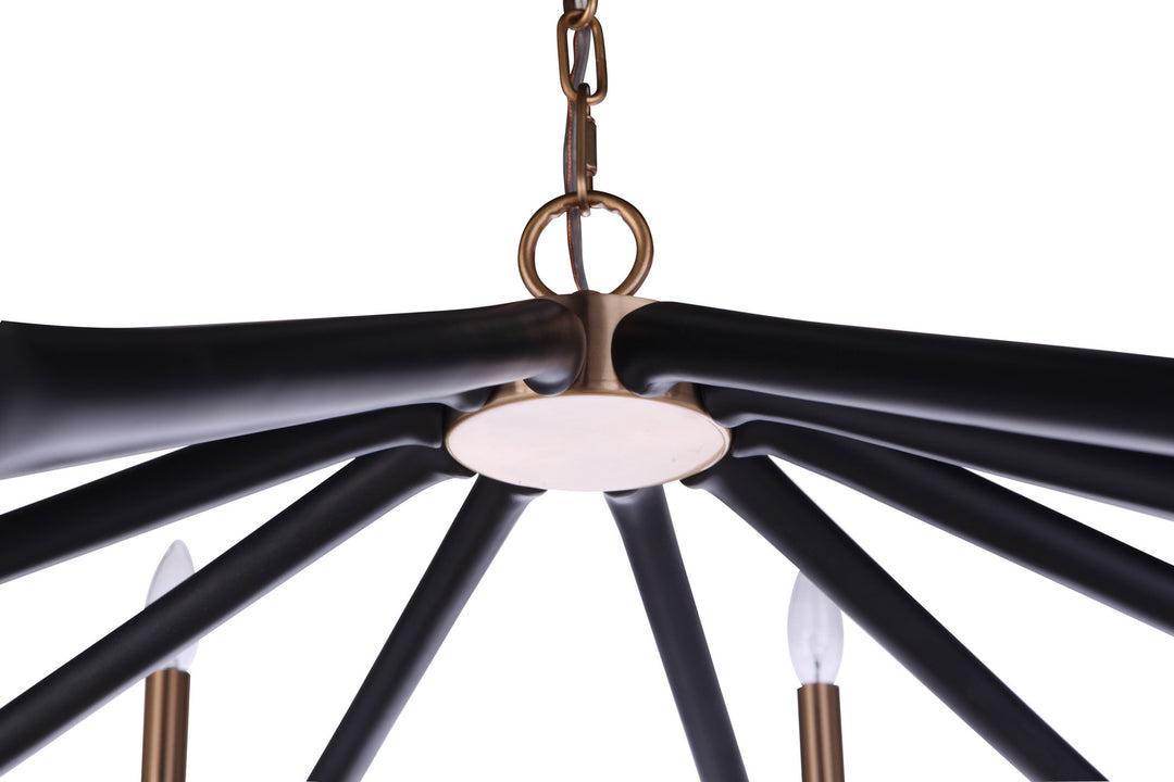 Craftmade Canada - 55510-FBSB - Ten Light Chandelier - The Reserve - Flat Black/Satin Brass
