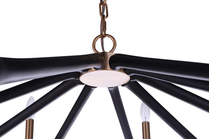 Craftmade Canada - 55510-FBSB - Ten Light Chandelier - The Reserve - Flat Black/Satin Brass
