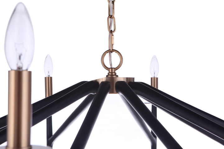 Craftmade Canada - 55510-FBSB - Ten Light Chandelier - The Reserve - Flat Black/Satin Brass