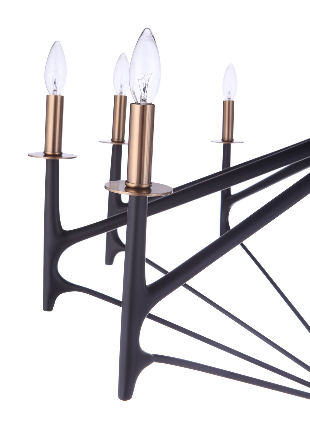 Craftmade Canada - 55510-FBSB - Ten Light Chandelier - The Reserve - Flat Black/Satin Brass