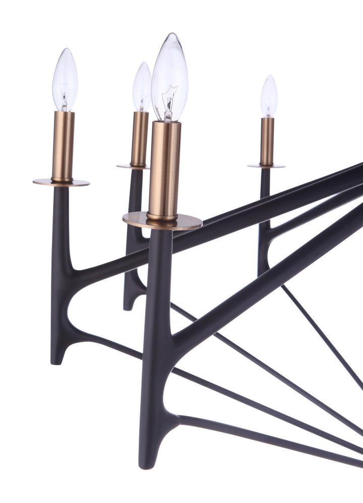 Craftmade Canada - 55510-FBSB - Ten Light Chandelier - The Reserve - Flat Black/Satin Brass
