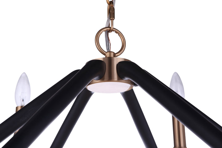 Craftmade Canada - 55526-FBSB - Six Light Chandelier - The Reserve - Flat Black/Satin Brass