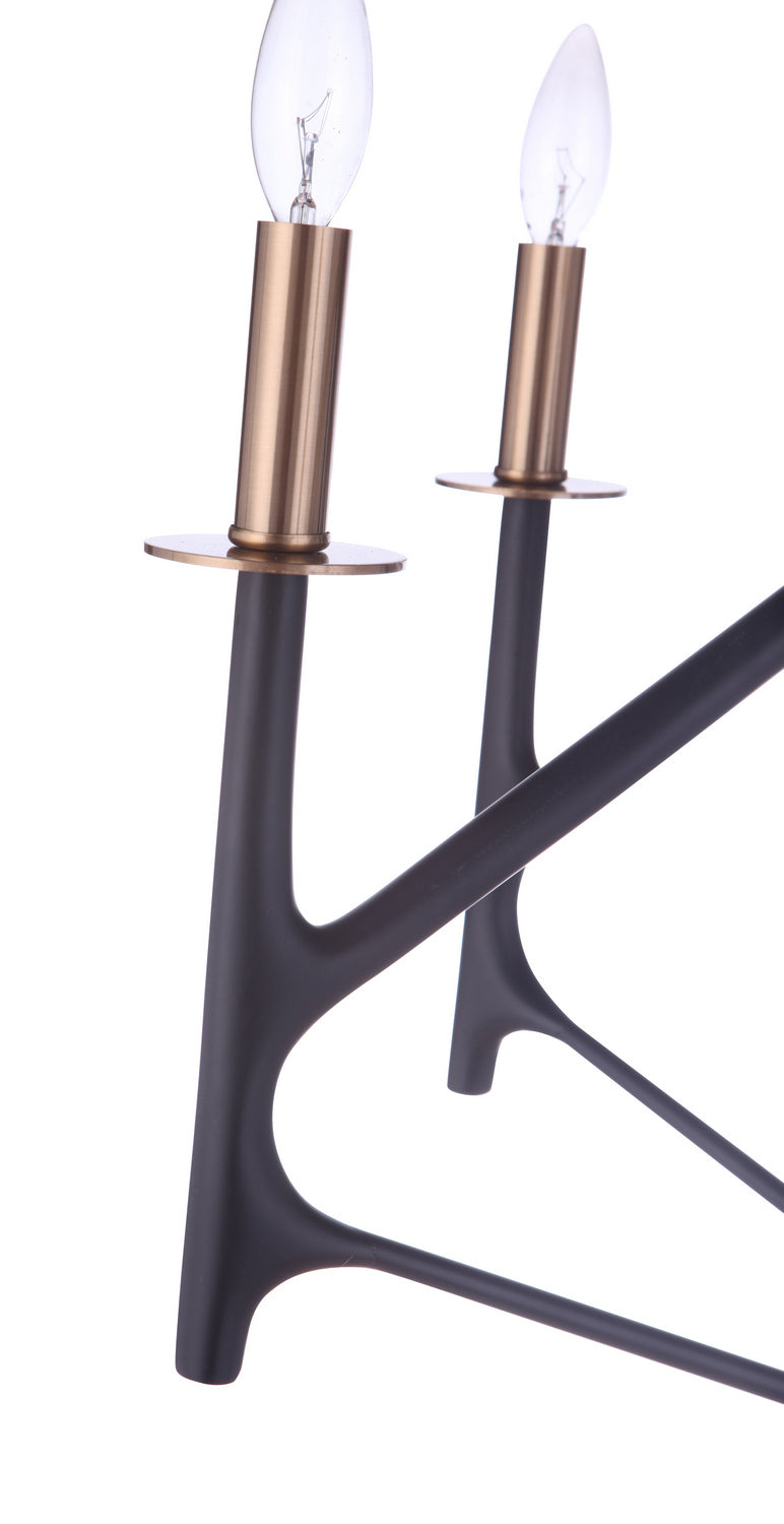 Craftmade Canada - 55526-FBSB - Six Light Chandelier - The Reserve - Flat Black/Satin Brass