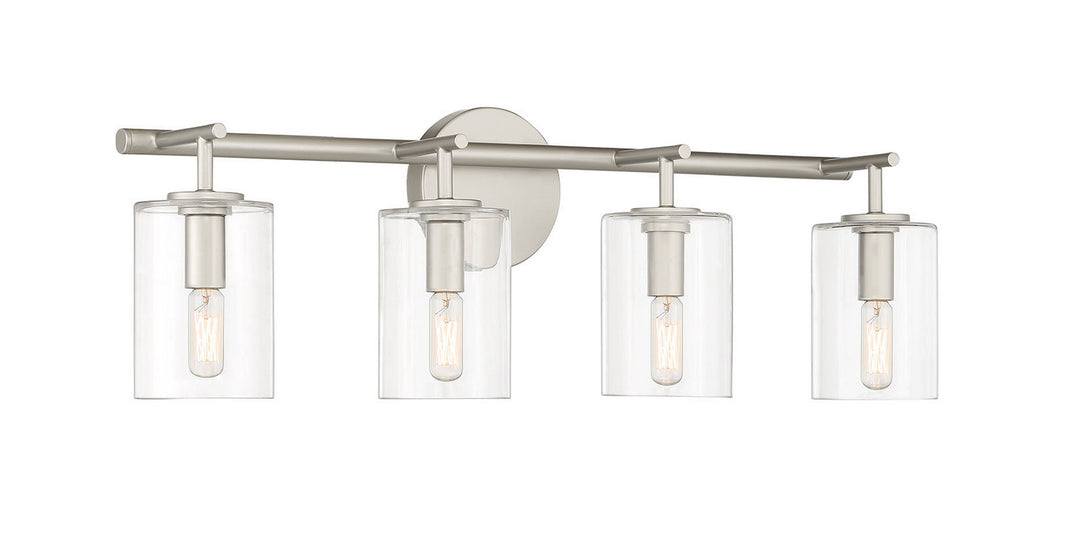 Hailie Four Light Vanity in Satin Nickel - available from The Lighting Shoppe, trusted by Canadian homeowners