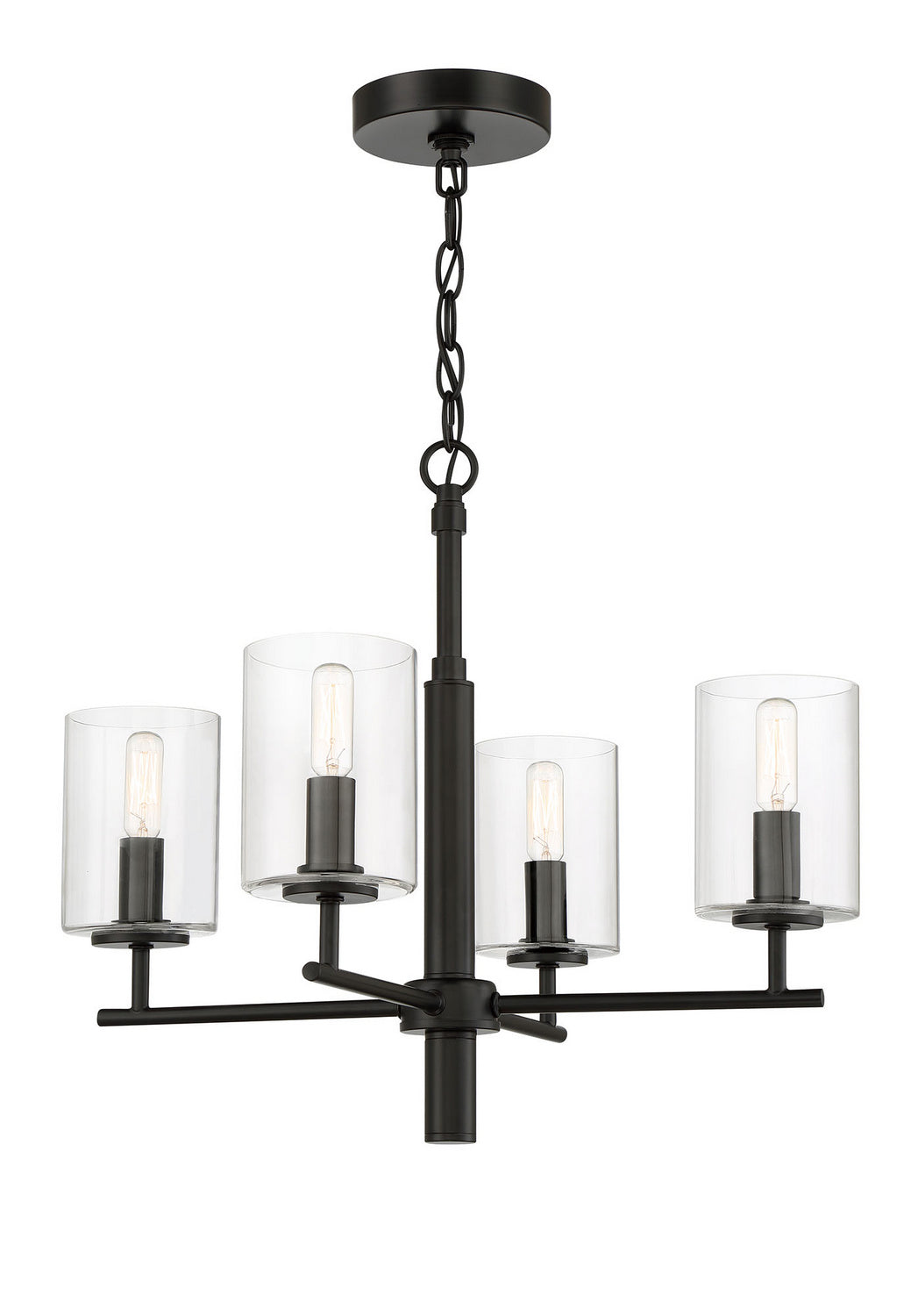 Hailie Four Light Chandelier in Flat Black - available from The Lighting Shoppe, trusted by Canadian homeowners