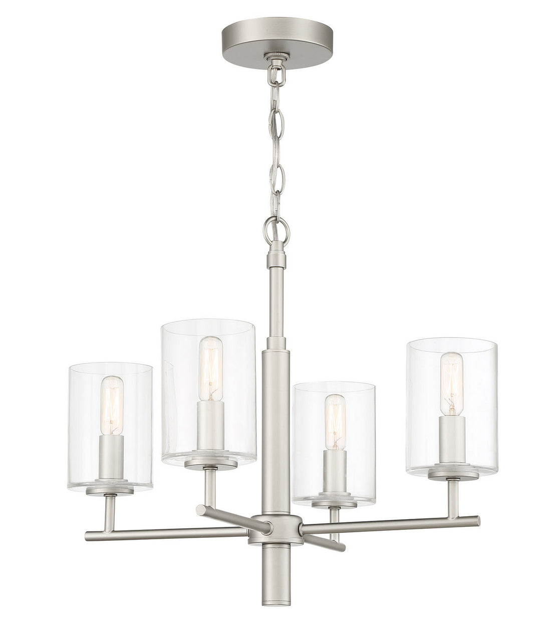 Hailie Four Light Chandelier in Satin Nickel - available from The Lighting Shoppe, trusted by Canadian homeowners