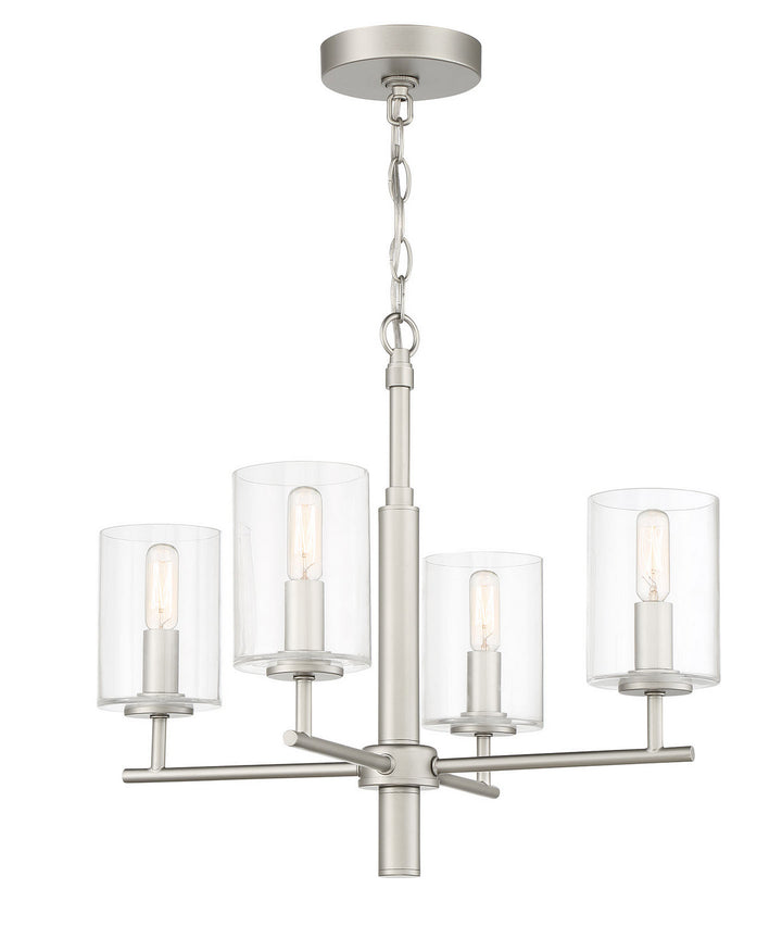 Hailie Four Light Chandelier in Satin Nickel - available from The Lighting Shoppe, trusted by Canadian homeowners