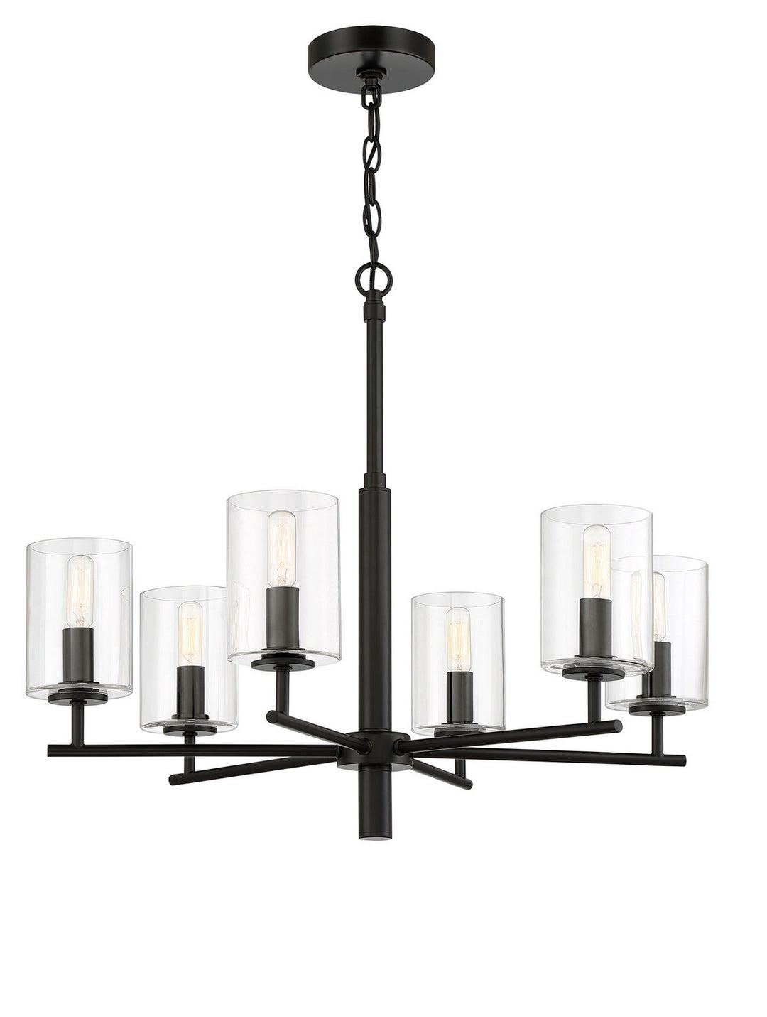Hailie Six Light Chandelier in Flat Black - available from The Lighting Shoppe, trusted by Canadian homeowners