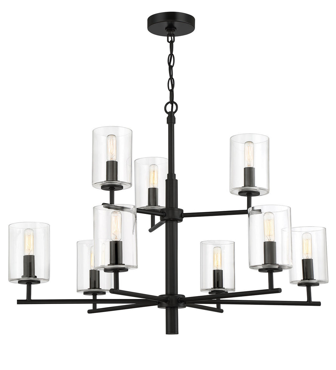 Hailie Nine Light Chandelier in Flat Black - available from The Lighting Shoppe, trusted by Canadian homeowners