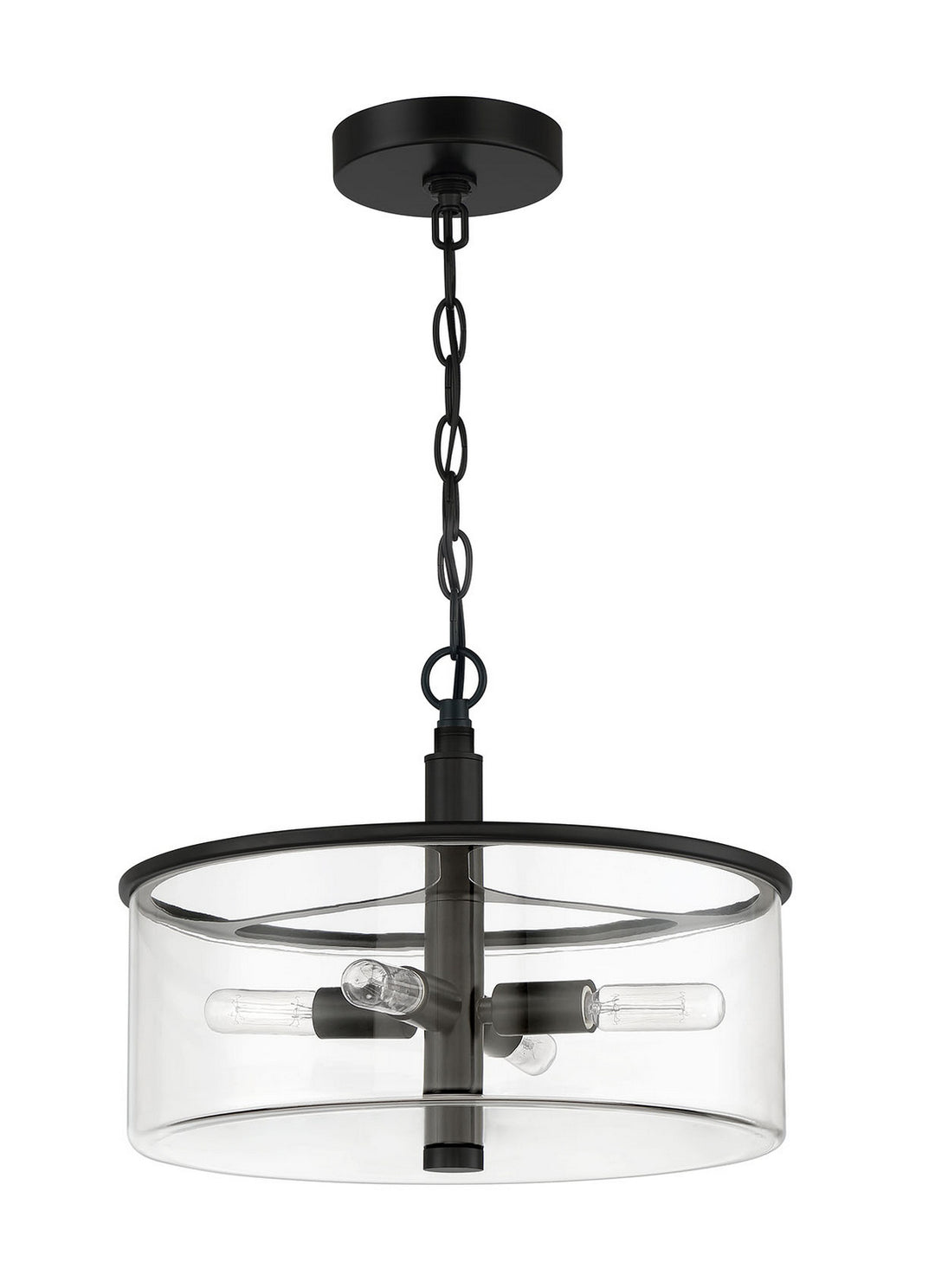 Hailie Four Light Convertible Semi Flush in Flat Black - available from The Lighting Shoppe, trusted by Canadian homeowners