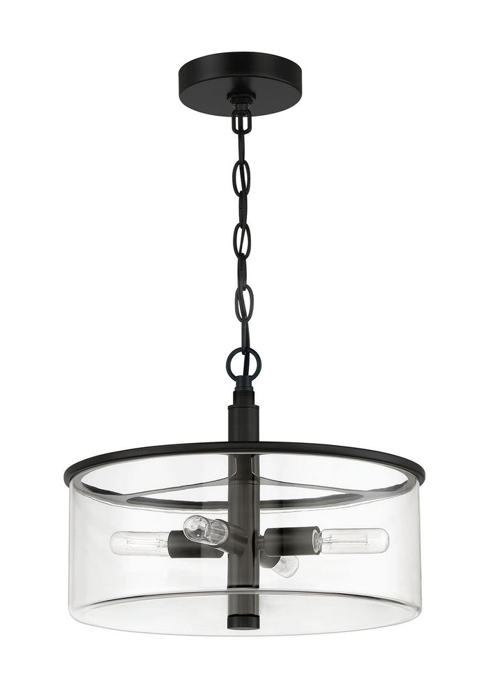 Hailie Four Light Convertible Semi Flush in Flat Black - available from The Lighting Shoppe, trusted by Canadian homeowners