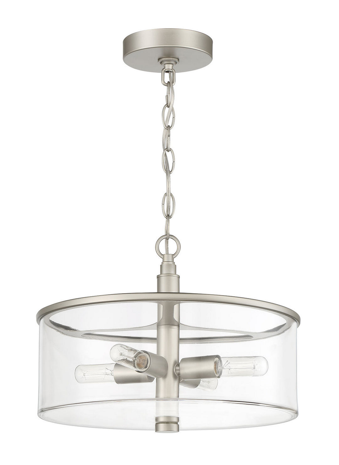 Hailie Four Light Convertible Semi Flush in Satin Nickel - available from The Lighting Shoppe, trusted by Canadian homeowners