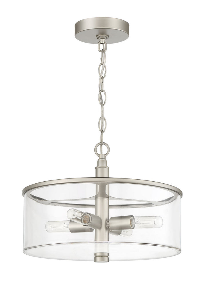Hailie Four Light Convertible Semi Flush in Satin Nickel - available from The Lighting Shoppe, trusted by Canadian homeowners