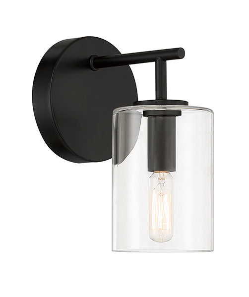 Hailie One Light Wall Sconce in Flat Black - available from The Lighting Shoppe, trusted by Canadian homeowners