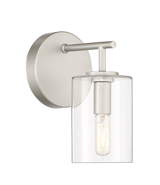 Hailie One Light Wall Sconce in Satin Nickel - available from The Lighting Shoppe, trusted by Canadian homeowners