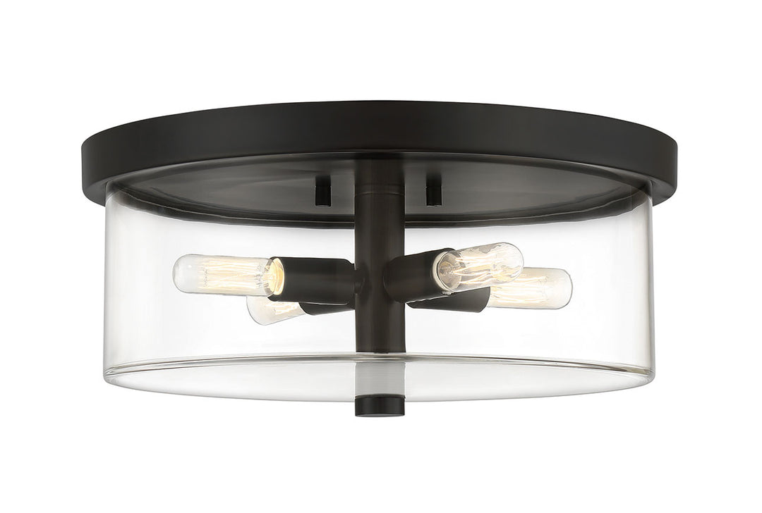Hailie Four Light Flushmount in Flat Black - available from The Lighting Shoppe, trusted by Canadian homeowners