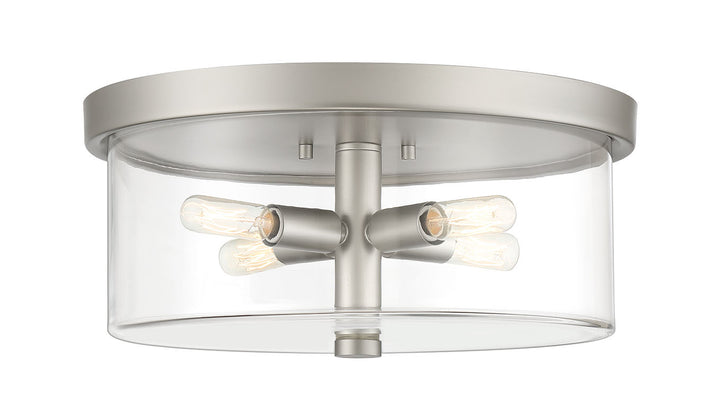 Hailie Four Light Flushmount in Satin Nickel - available from The Lighting Shoppe, trusted by Canadian homeowners
