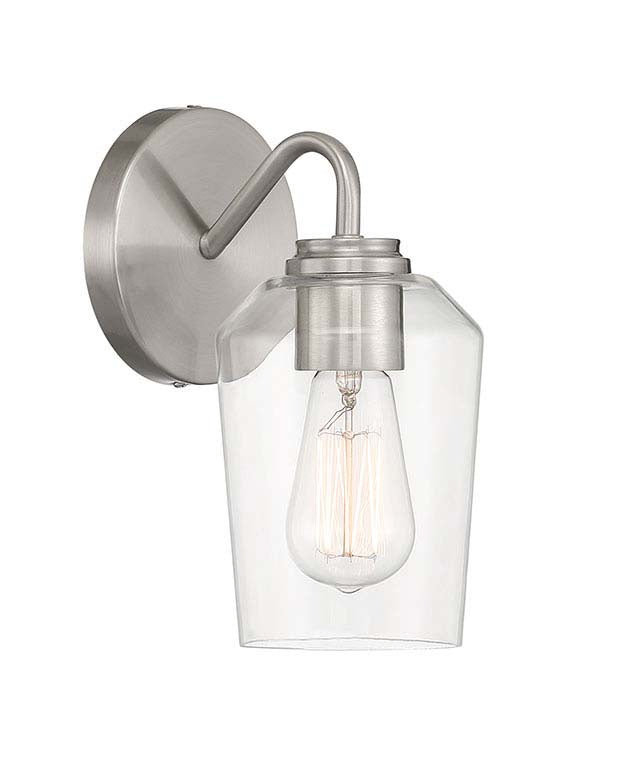 Shayna One Light Wall Sconce in Brushed Polished Nickel - available from The Lighting Shoppe, trusted by Canadian homeowners