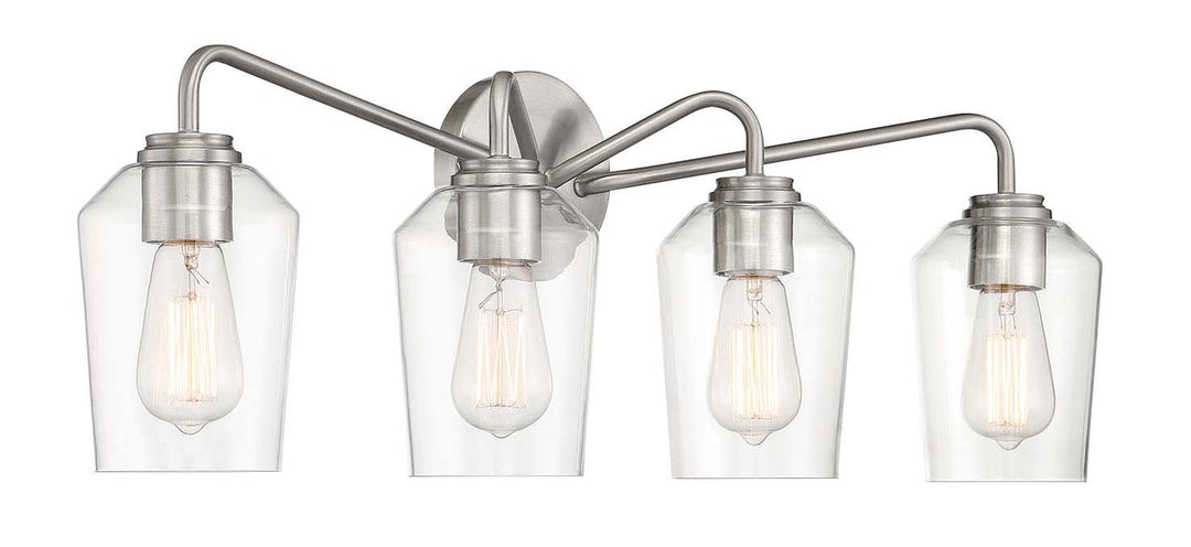 Shayna Four Light Vanity in Brushed Polished Nickel - available from The Lighting Shoppe, trusted by Canadian homeowners