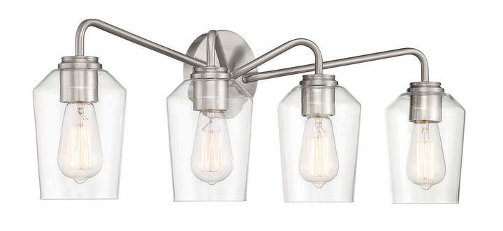 Shayna Four Light Vanity in Brushed Polished Nickel - available from The Lighting Shoppe, trusted by Canadian homeowners