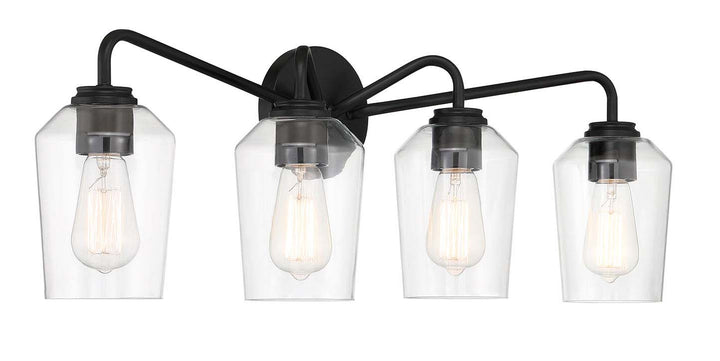Shayna Four Light Vanity in Flat Black - available from The Lighting Shoppe, trusted by Canadian homeowners
