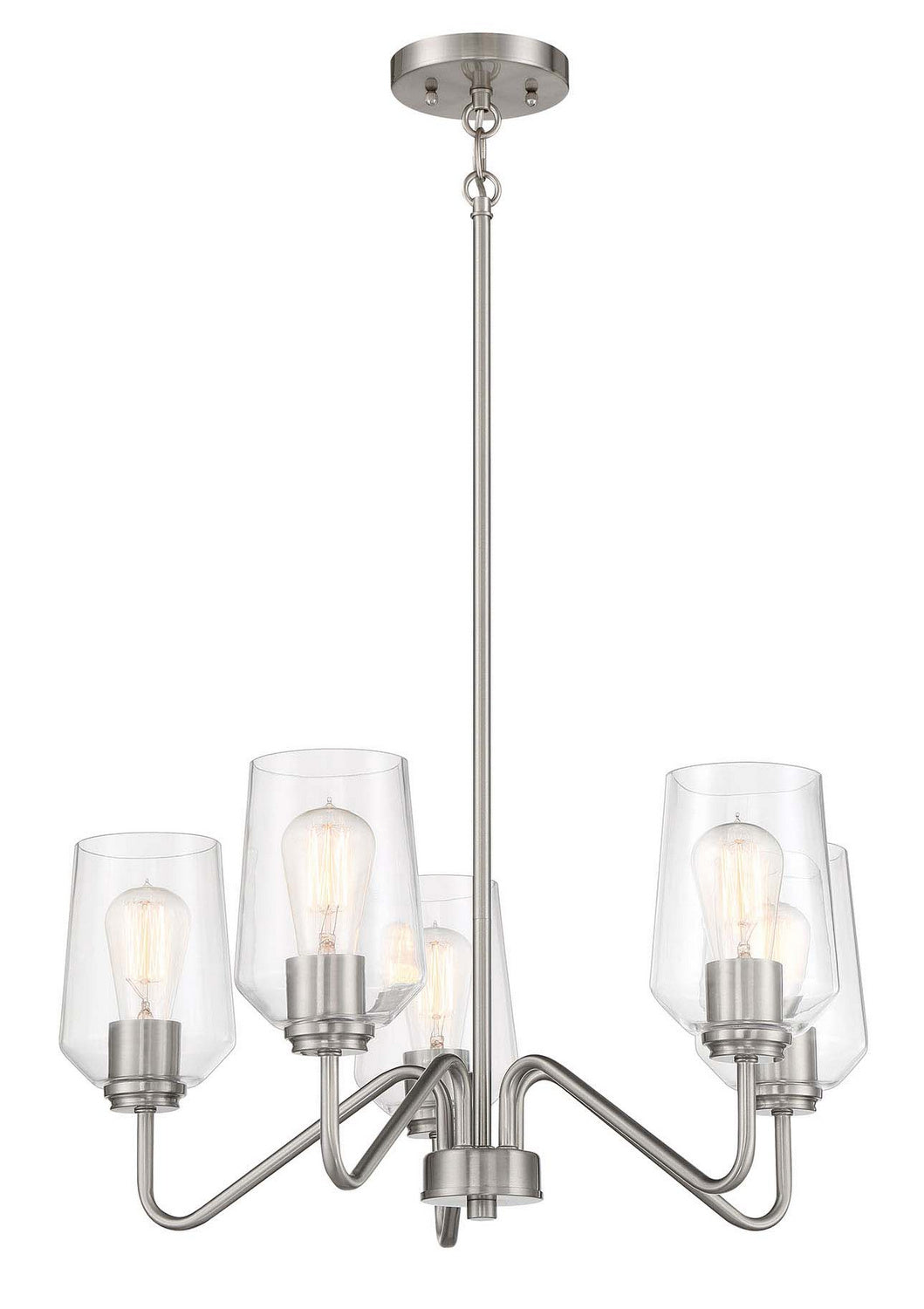 Shayna Five Light Chandelier in Brushed Polished Nickel - available from The Lighting Shoppe, trusted by Canadian homeowners