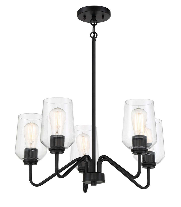 Shayna Five Light Chandelier in Flat Black - available from The Lighting Shoppe, trusted by Canadian homeowners