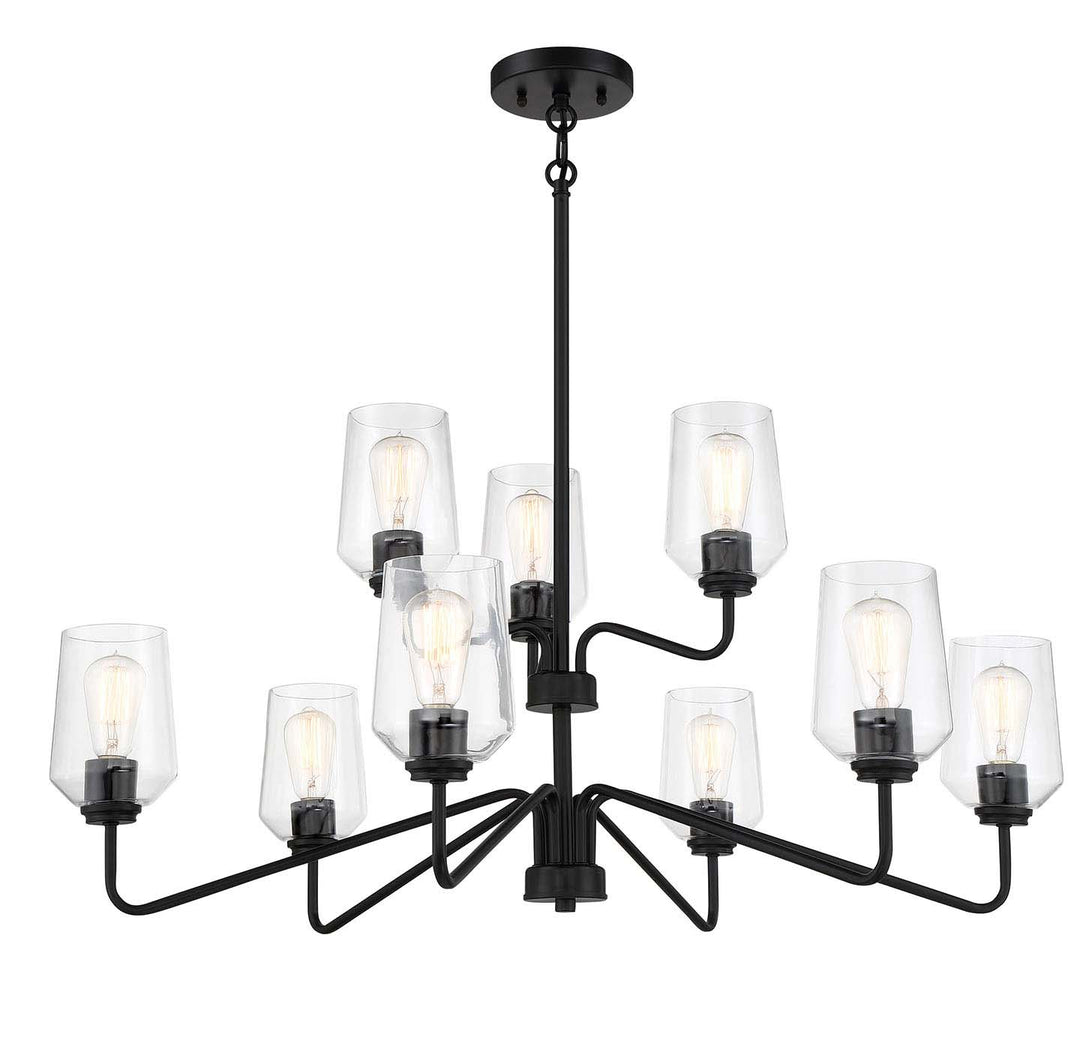 Shayna Nine Light Chandelier in Flat Black - available from The Lighting Shoppe, trusted by Canadian homeowners