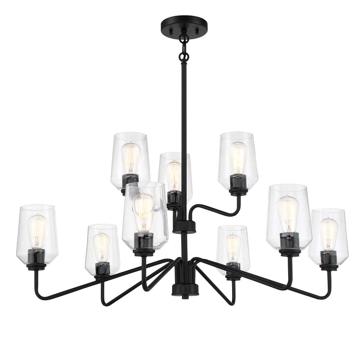 Shayna Nine Light Chandelier in Flat Black - available from The Lighting Shoppe, trusted by Canadian homeowners