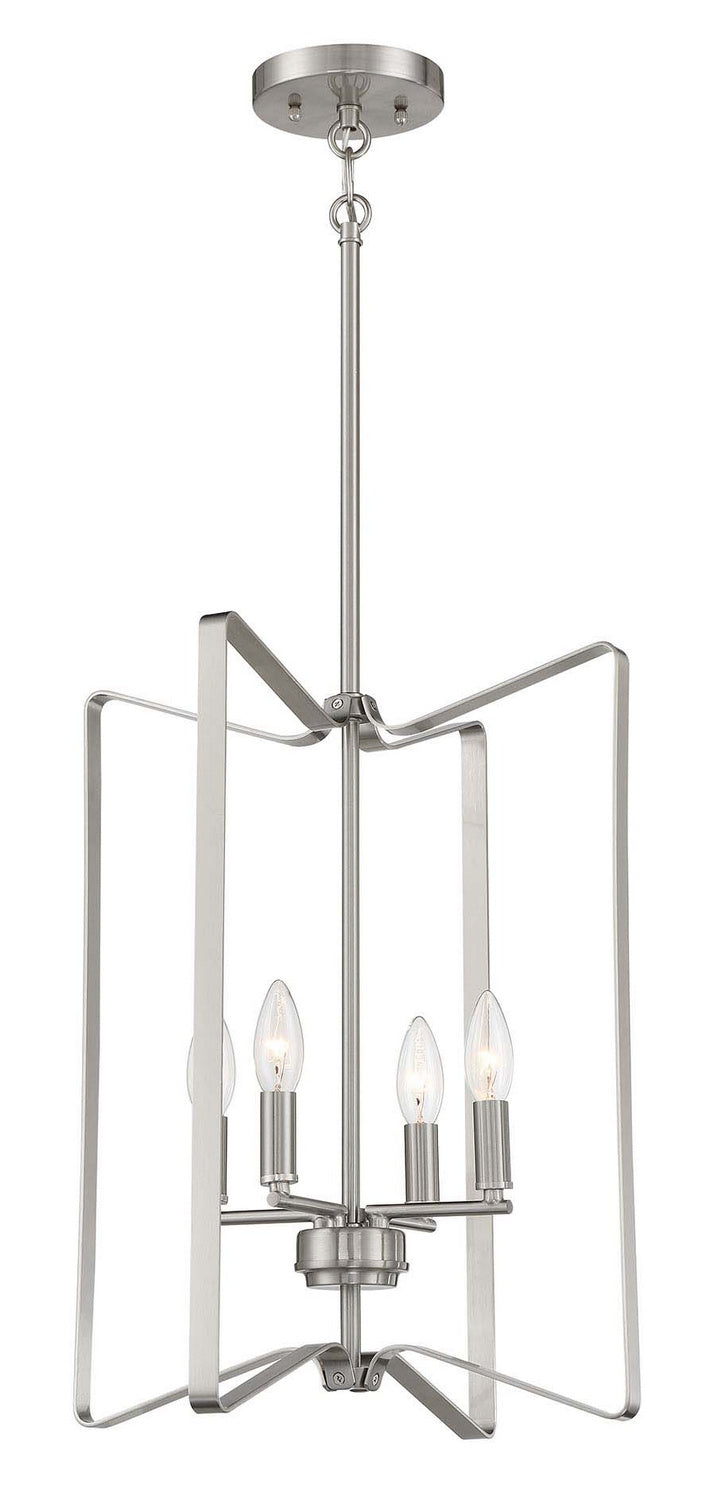 Shayna Four Light Foyer Pendant in Brushed Polished Nickel - available from The Lighting Shoppe, trusted by Canadian homeowners