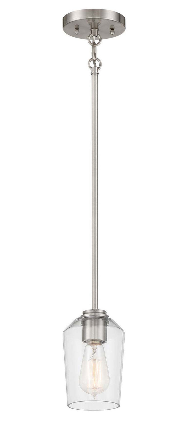 Shayna One Light Mini Pendant in Brushed Polished Nickel - available from The Lighting Shoppe, trusted by Canadian homeowners