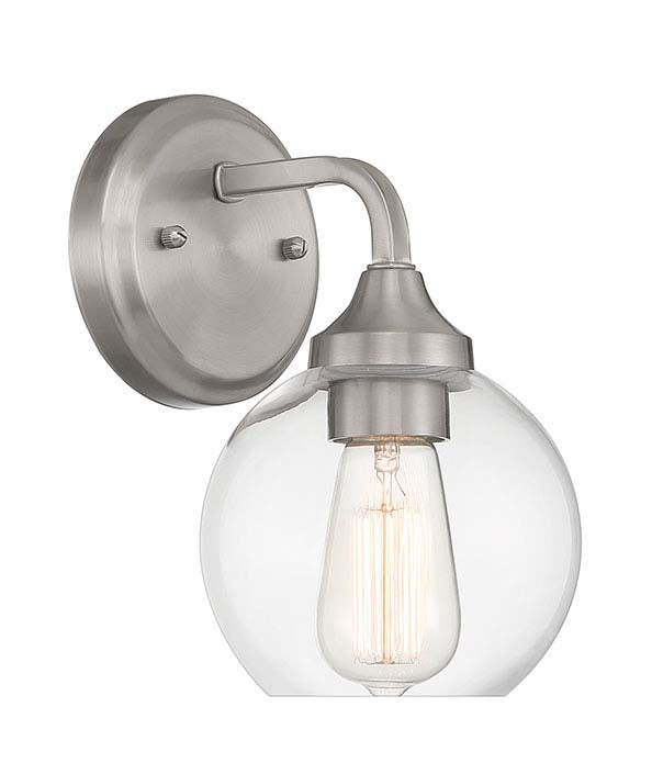 Glenda One Light Wall Sconce in Brushed Polished Nickel - available from The Lighting Shoppe, trusted by Canadian homeowners