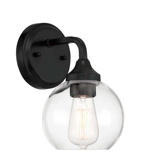 Glenda One Light Wall Sconce in Flat Black - available from The Lighting Shoppe, trusted by Canadian homeowners