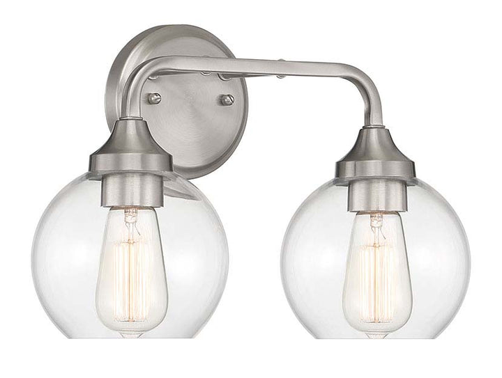 Glenda Two Light Vanity in Brushed Polished Nickel - available from The Lighting Shoppe, trusted by Canadian homeowners