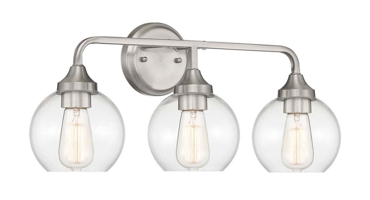 Glenda Three Light Vanity in Brushed Polished Nickel - available from The Lighting Shoppe, trusted by Canadian homeowners