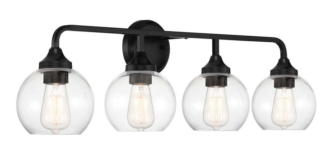 Glenda Four Light Vanity in Flat Black - available from The Lighting Shoppe, trusted by Canadian homeowners